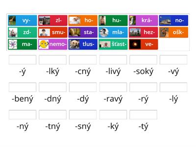 Jaký je? (ČEx1 L4) - spojte části slov