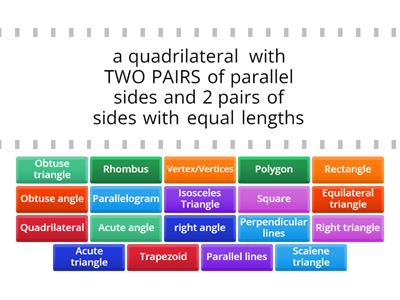5th Grade Geometry Vocabulary