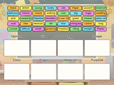 Order of adjectives. OSASCOMP.