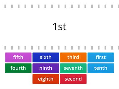  Ordinal Numbers: 1 - 10