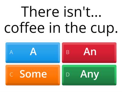 Countables/Uncountables: a, an, some, any (Optimise A2 - unit 5)