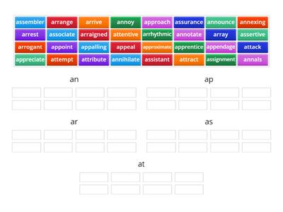 10.4 Ad family prefixes: An, ap, ar, as, at sort review