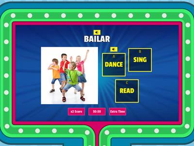 Action verbs English Spanish