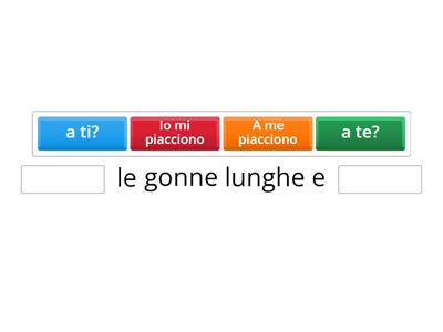 Il verbo piacere (con i pronomi indiretti atoni e tonici)