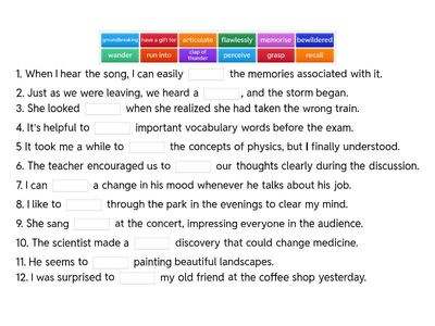 Gateway B2+ - Unit 3 - Reading Vocabulary 
