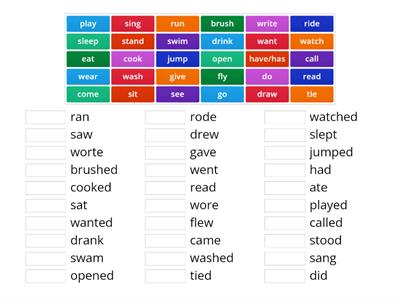 verb past tense 2