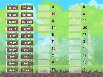 Addition/Subtraction within 20 Matching