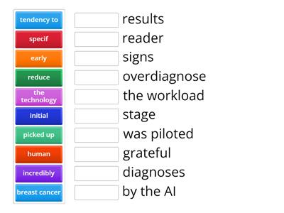 An AI tool spots cancers missed by doctors - Collocations