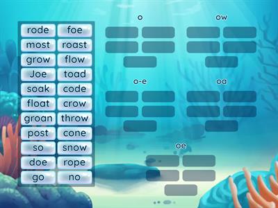 Long O  - o, ow, oa, oe, o_e