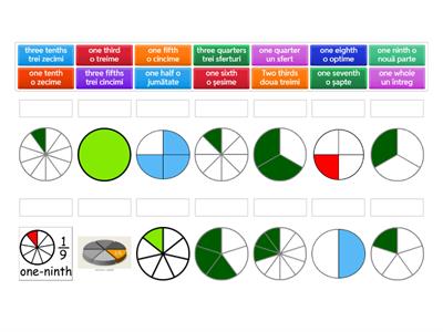 Romanian fractions words and pics match