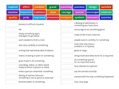 3rd - Unit 1 Review Vocabulary