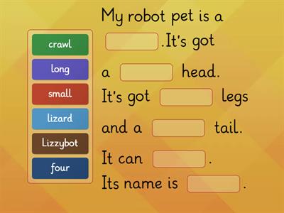 Year 2 Unit 8: My Robot Pet