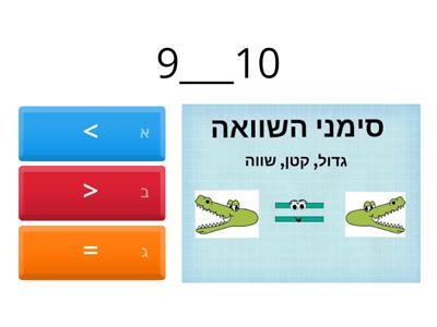  גדול, קטן, שווה 