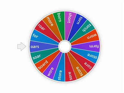 Words spelled with -or, -ore, -oar
