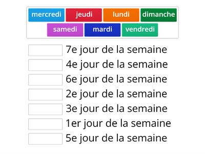 Les jours de la semaine