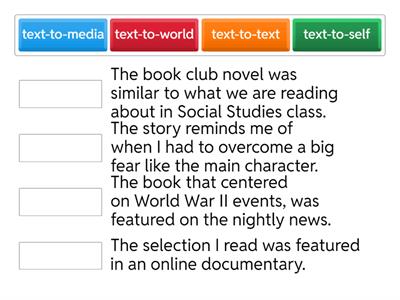 Text Connections Practice
