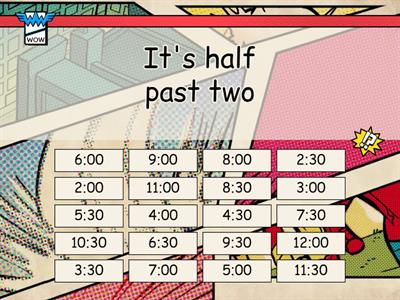 Telling the time - find the match