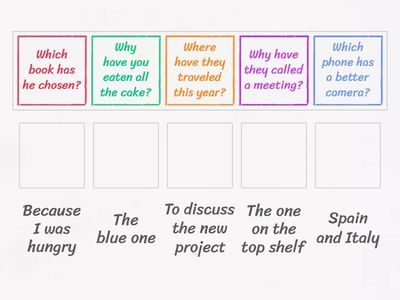 WH-questions in Present Perfect Match