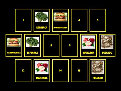 ALIMENTACION SALUDABLE- Juego de memoria-