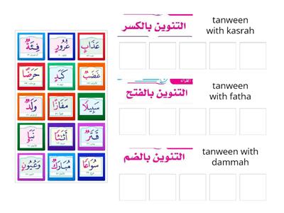 tanween " fatha - kasrah - dammah " 