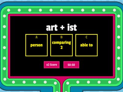 Barton 5.5 Vowel Suffixes Quiz Show