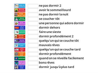 vocabulaire du sommeil