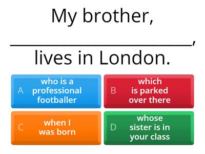  Non-defining relative clauses - quiz