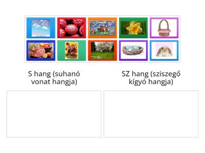 S-SZ differenciálás Húsvét - Döntsd el, hogy melyik hangot hallod a húsvéti szavakban!