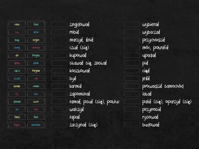 Irregular verbs - A-F (English-Polish)