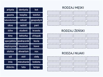 Mianownik - rodzaj (rzeczownik)