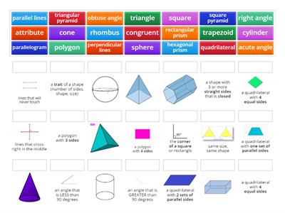 Geometry Vocabulary 3rd grade