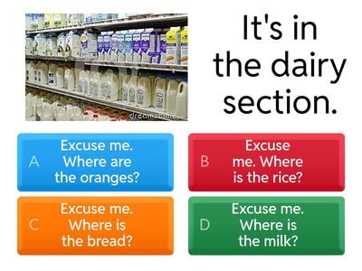 Asking for help in a grocery store: Quiz
