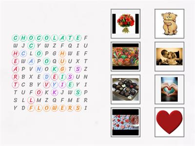 Valentines Day - Preschool WORDSEARCH