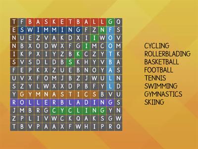 Sports 3rd Grade (Wordsearch)