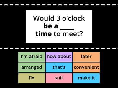 Arranging a meeting