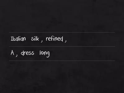 Adjectives order - Clothes