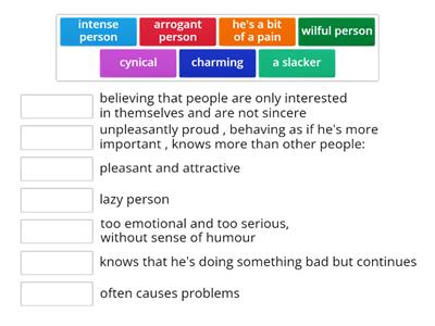 Outcomes Advanced Unit 2 vocabulary