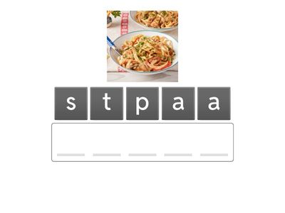 TD2 U2 unscramble the food and drink words