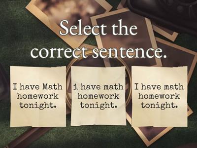 Capitalization and End Punctuation