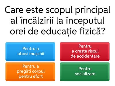 Activități desfășurate în ora de educație fizică și sport