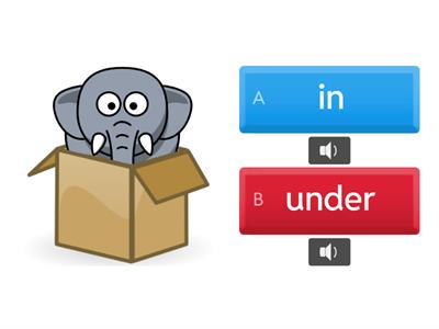 in, on, under, behind, in front of, next to