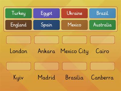 Match countries and capitals