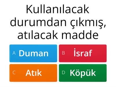 4.SINIF 5.ÜNİTE DİN VE TEMİZLİK TEST 2