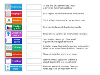 Layout features of text