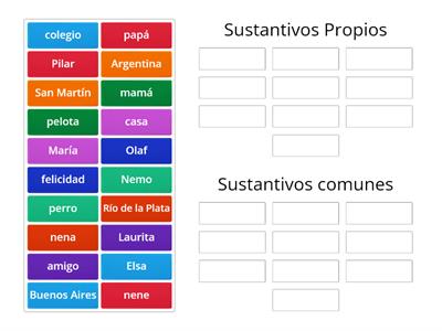 Sustantivos propios y comunes