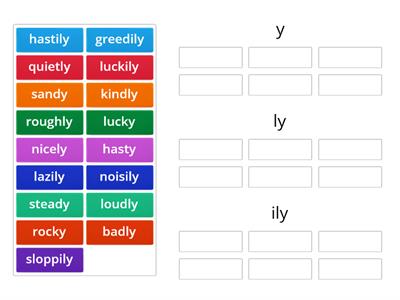 4.05 (sort 5- deriv) Suffix: ly, ily, y (Blue)