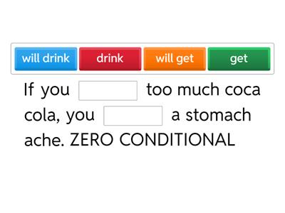 Zero, 1st, 2nd, and 3rd conditional clauses