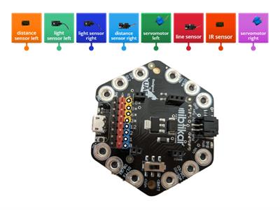 Connect the sensors and servomotors to the expansion shield 