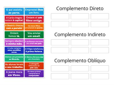 Complemento Direto, Indireto e Oblíquo