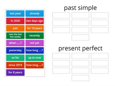 present perfect and past simple time expressions